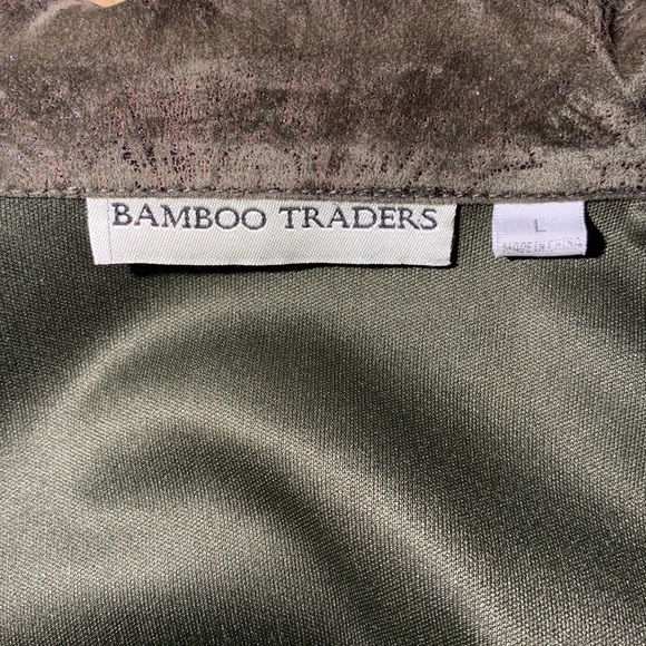 Bamboo Traders Olive Green Button Up Velveteen Blazer Jacket Size L - Picture 3 of 4